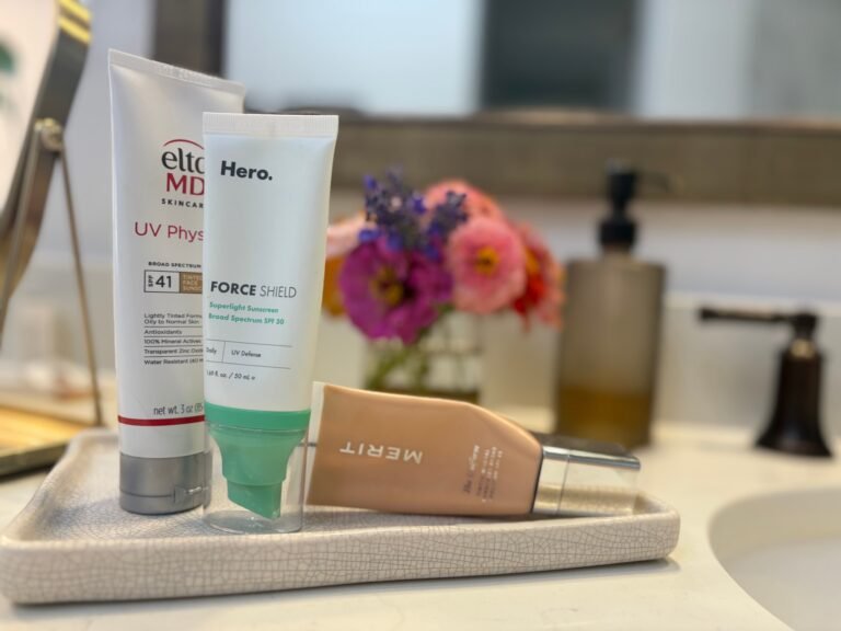 an assortment of sunscreens on a tray